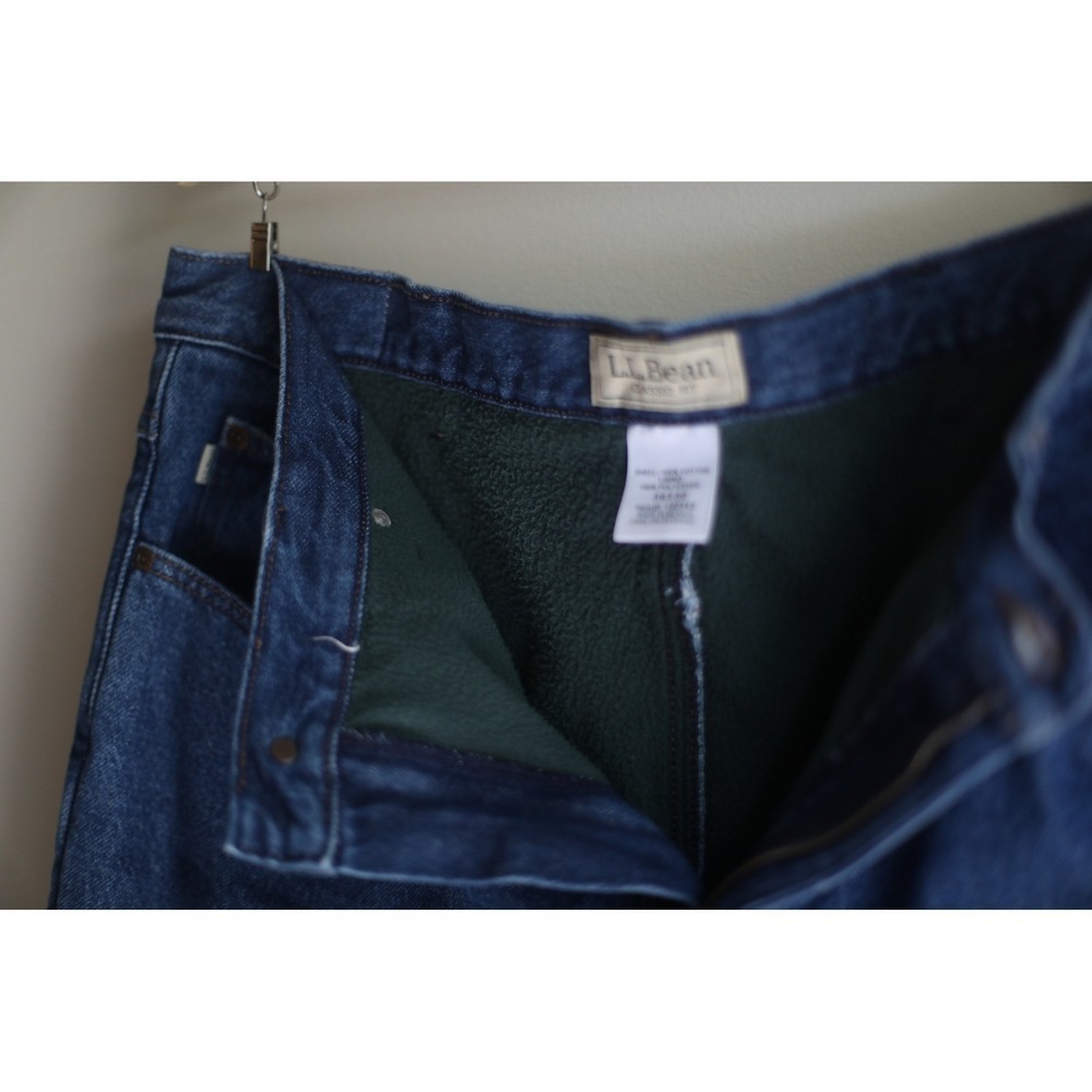 Y2K LL Bean Mens Classic Fit Fleece Lined Jeans Blue Denim 36x30 162343 - Picture 6 of 9